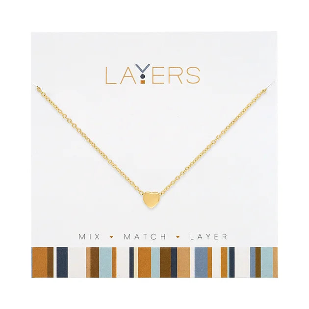 Gold Heart Layers Necklace 129G