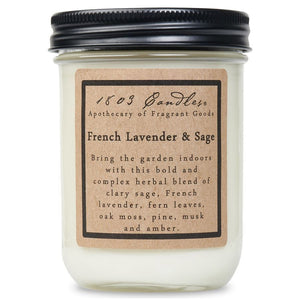 
            
                Load image into Gallery viewer, FRENCH LAVENDER &amp;amp; SAGE SOY 1803 CANDLE
            
        