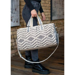 Grey & Cream Aztec Duffel