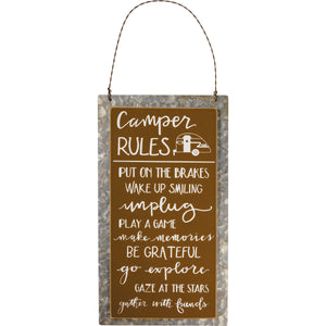 
            
                Load image into Gallery viewer, Camper Rules Hanging Decor, Camping Gift 109528
            
        
