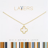 Layers Necklace 195G Gold Beaded Quatrefoil