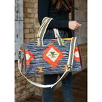 Blue & Multicolored Aztec Duffel