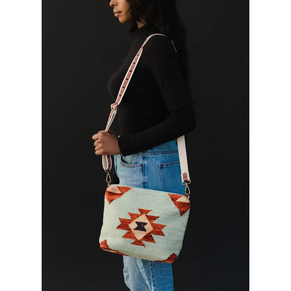 
            
                Load image into Gallery viewer, Mint &amp;amp; Multicolored Aztec Crossbody
            
        