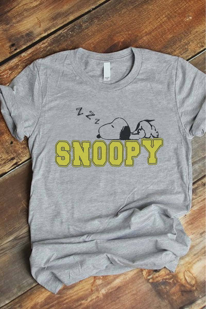Tee - Sleepy Snoopy Heather Grey