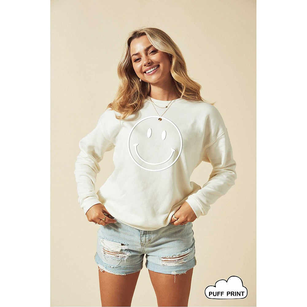 
            
                Load image into Gallery viewer, Smiley Face  Graphic Sweatshirt
            
        