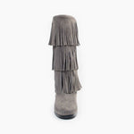 Womens 3-Layer Fringe Boot