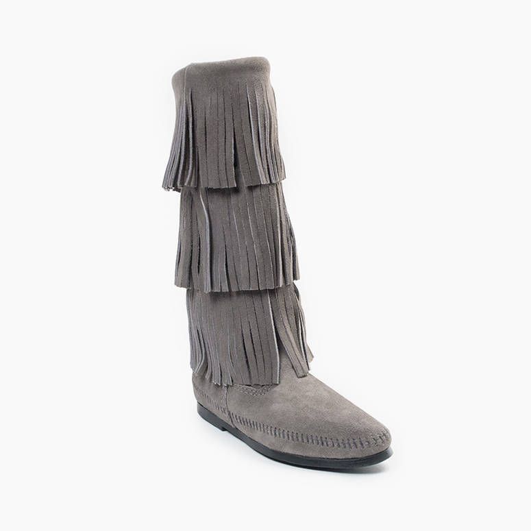Womens 3-Layer Fringe Boot