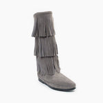 Womens 3-Layer Fringe Boot