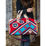 Red w/ Multicolored Aztec Duffel