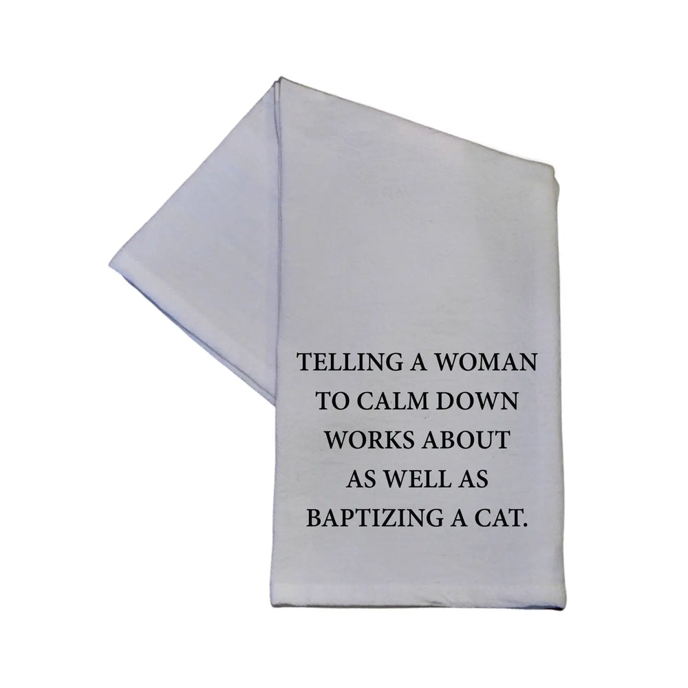 Baptizing A Cat Tea Towel