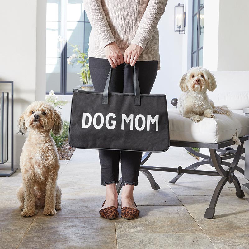 Black Canvas Tote - Dog Mom