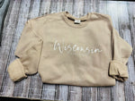 WISCONSIN Graphic Sweatshirt: TAN