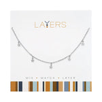Silver Mini Stars Layers Necklace Lay-585S