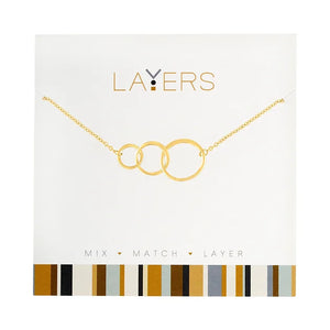 
            
                Load image into Gallery viewer, Gold Trio Open Circles Layers Necklace Lay-43G
            
        