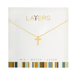 Gold Cross Layers Necklace 01G