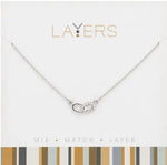 Silver Links Layers Necklace Lay-523S