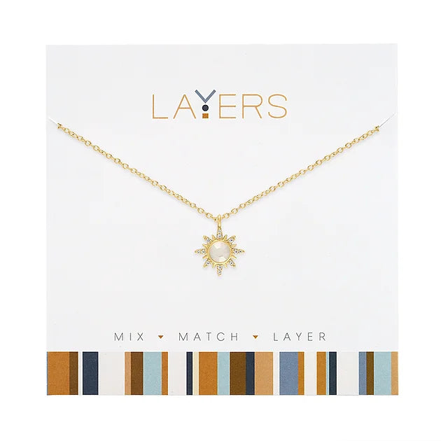 Gold Sunburst Layers Necklace 135G