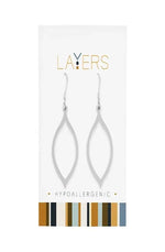 Silver Oval Dangle Layers Earrings 504S