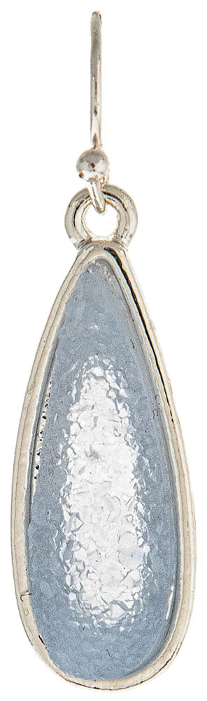 Silver Druzy Teardrop Earring