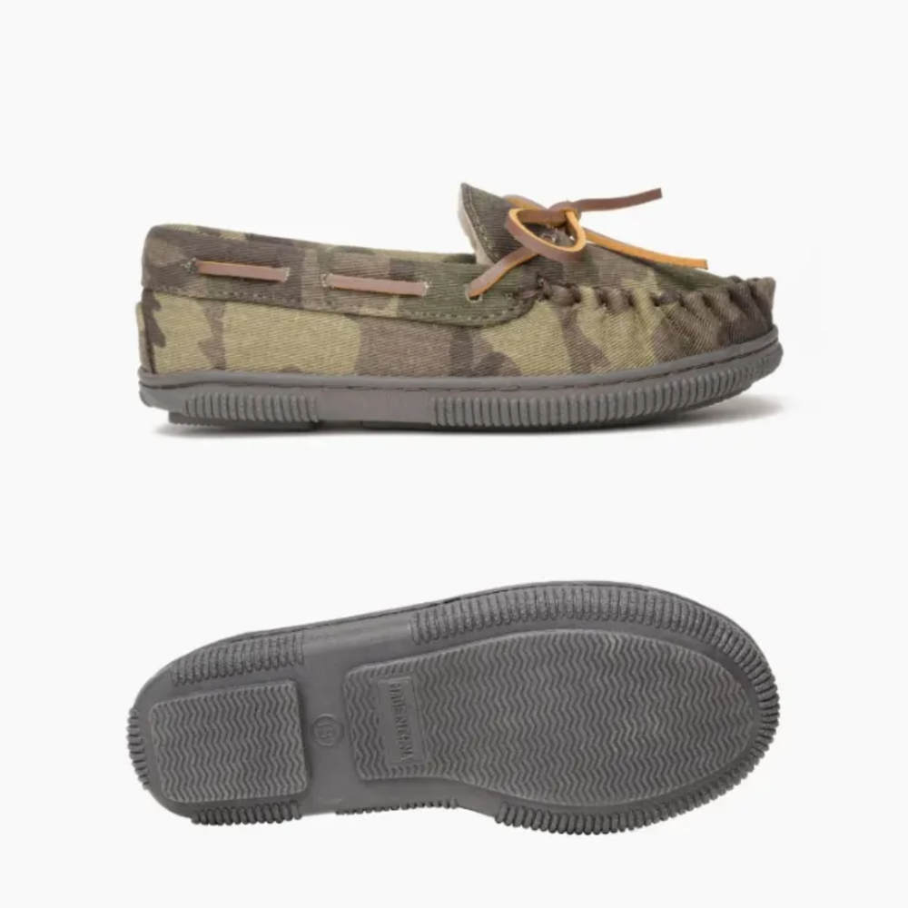 Kids Pile Lined Hardsole - GREEN CAMO
