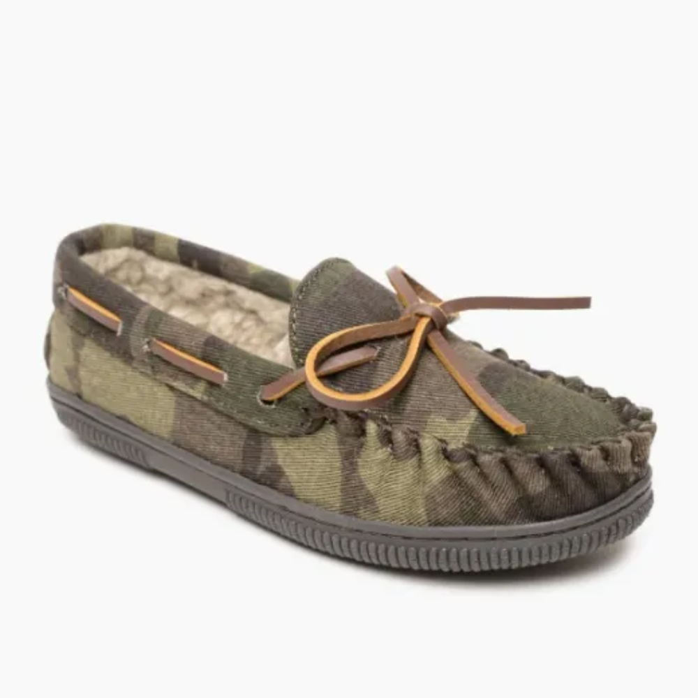 Kids Pile Lined Hardsole - GREEN CAMO
