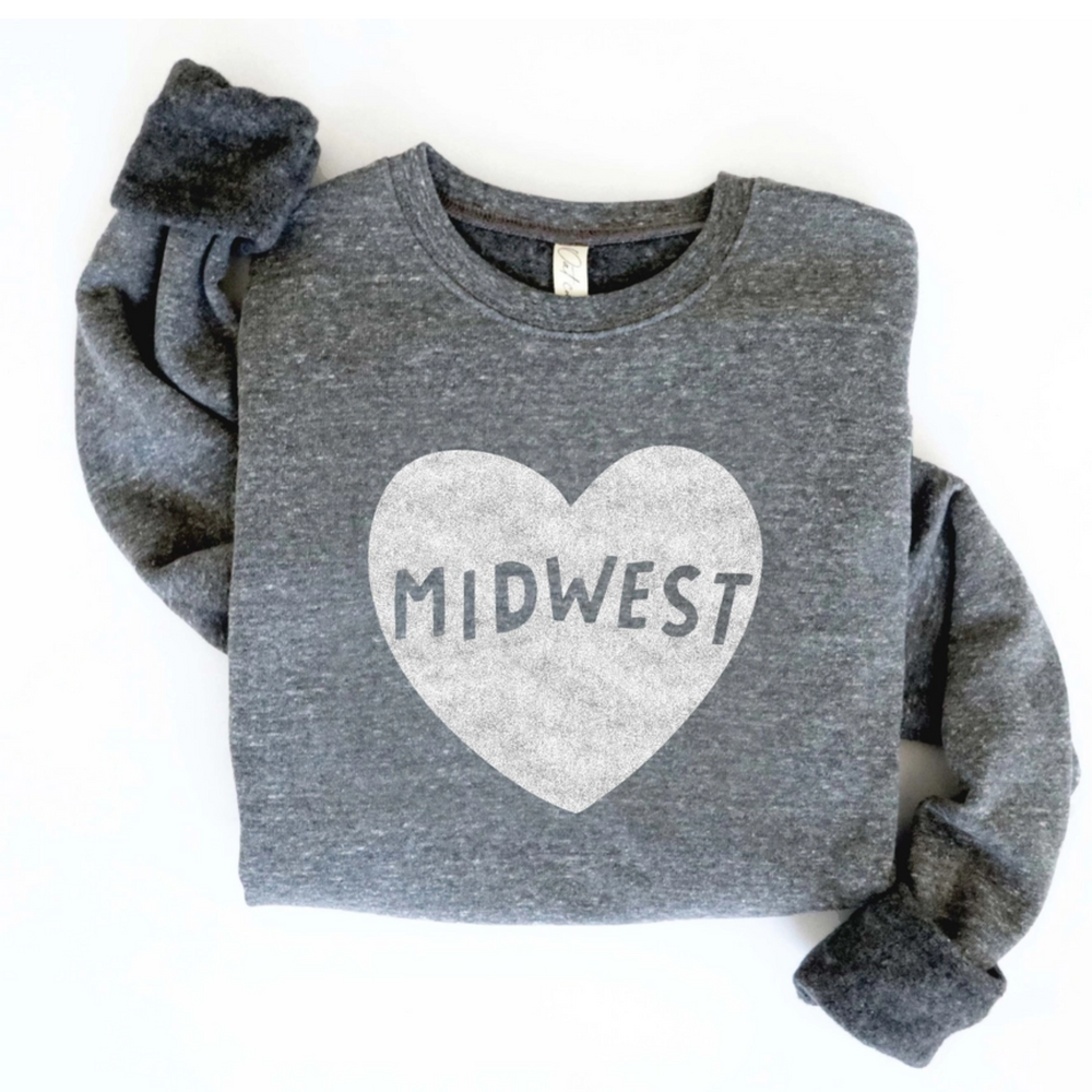 Sweatshirt Midwest Heart Graphic Gray