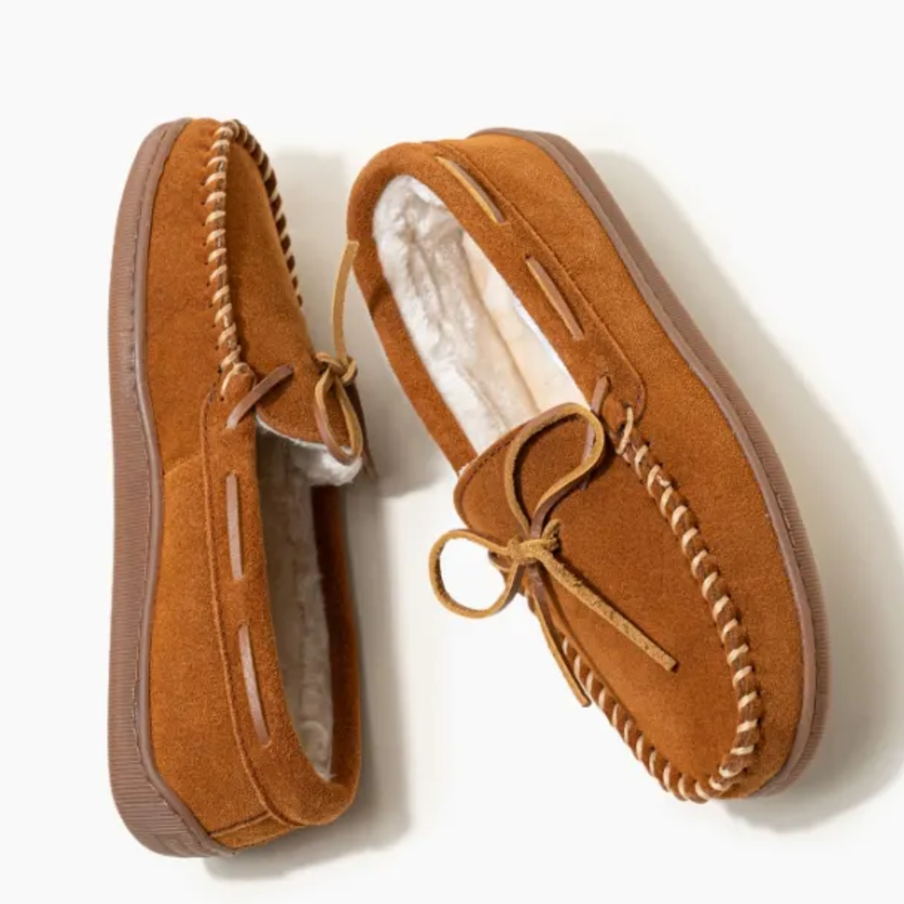 Mens Pile Lined Hard Sole Moc